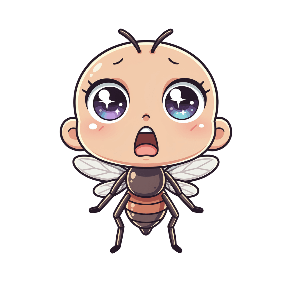 Mosquito — surprised Mosquito Twitch emote — surprised, Chibi style