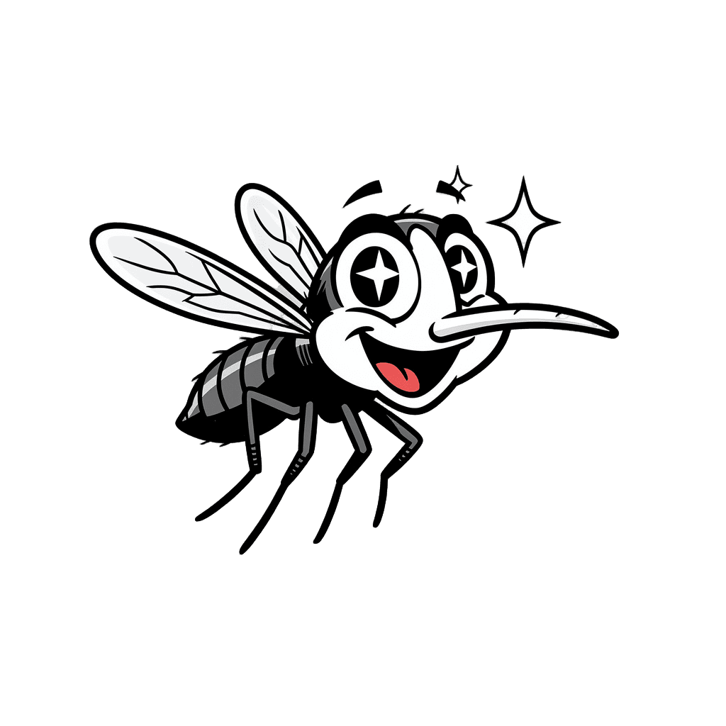 Mosquito — happy Mosquito Twitch emote — happy, Comic style