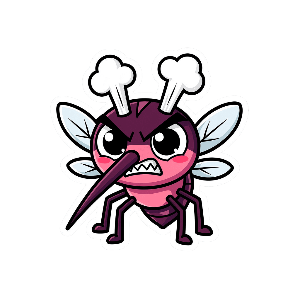 Mosquito — angry Mosquito Twitch emote — angry, Sticker style