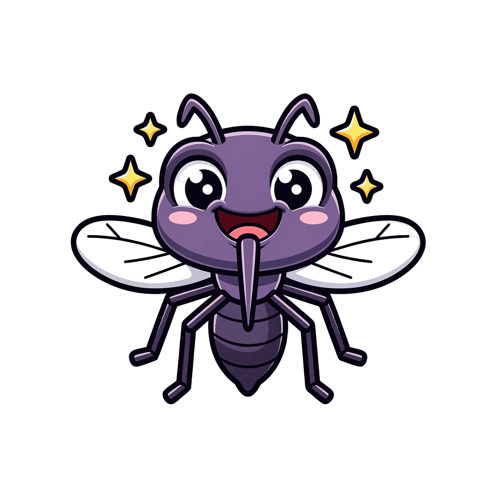 Mosquito — happy Mosquito Twitch emote — happy, Sticker style