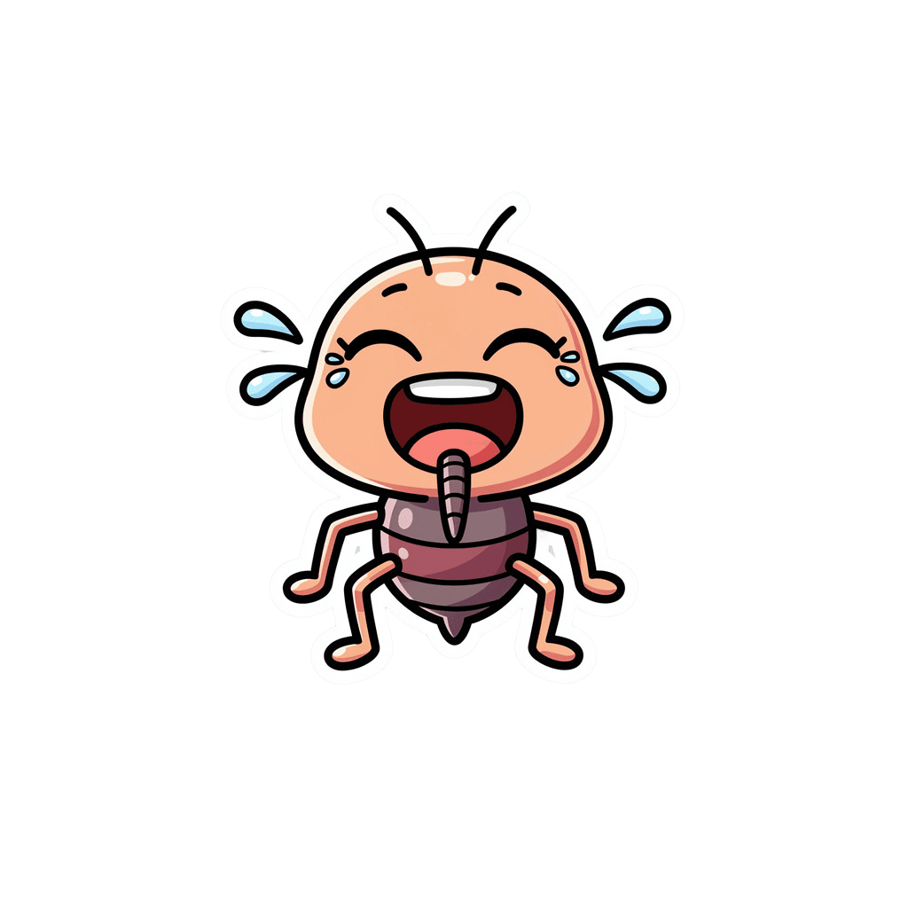 Mosquito — laughing Mosquito Twitch emote — laughing, Sticker style