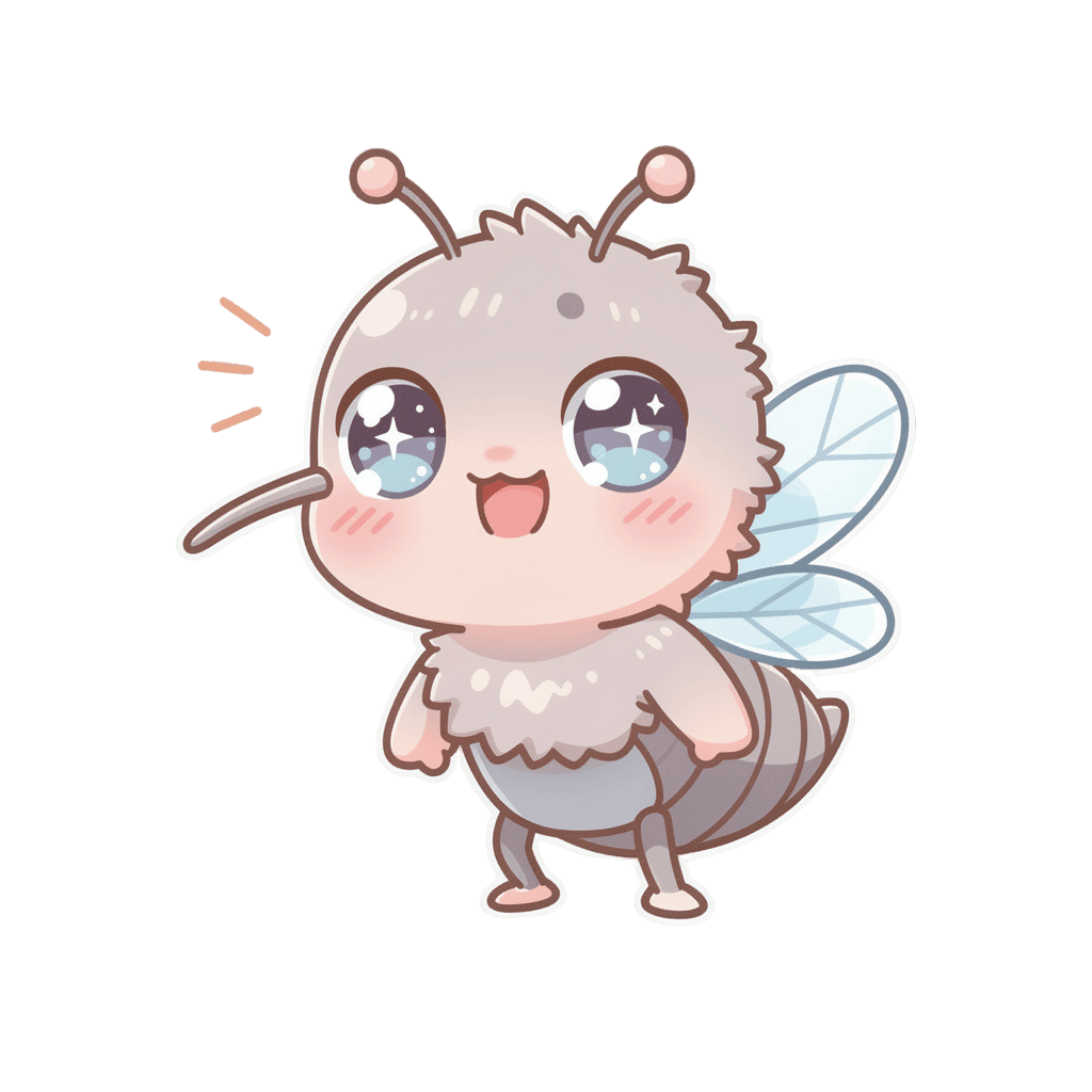 Mosquito — happy Mosquito Twitch emote — happy, Kawaii style