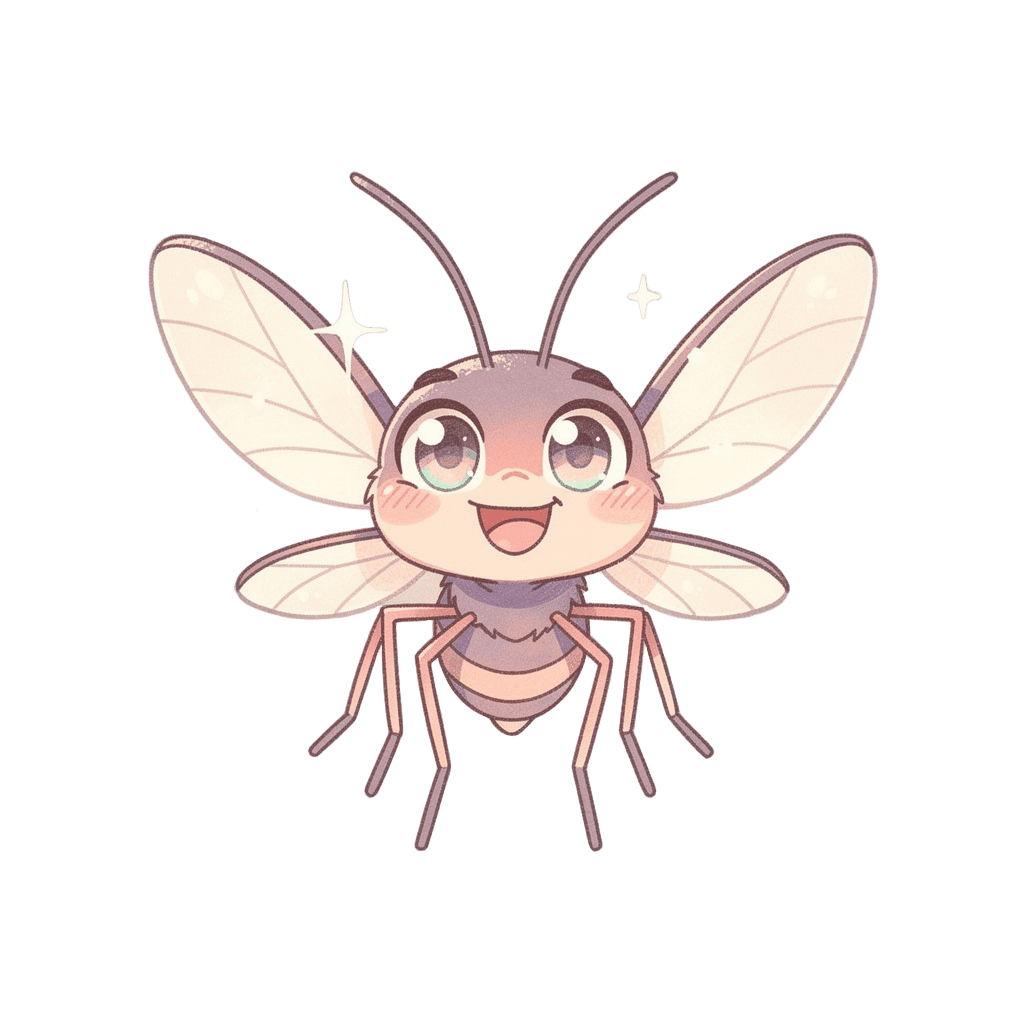 Mosquito — happy Mosquito Twitch emote — happy, Pastel style
