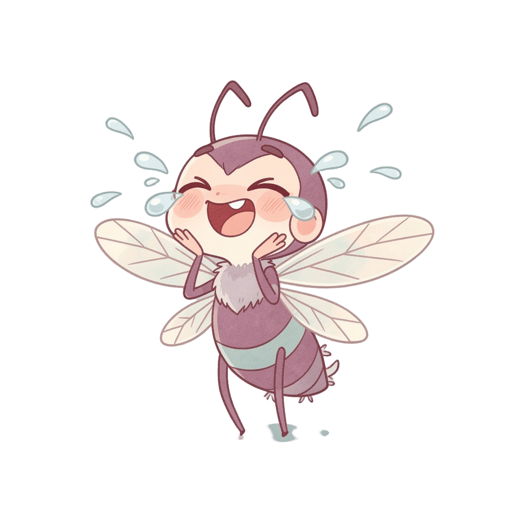 Mosquito — laughing Mosquito Twitch emote — laughing, Pastel style