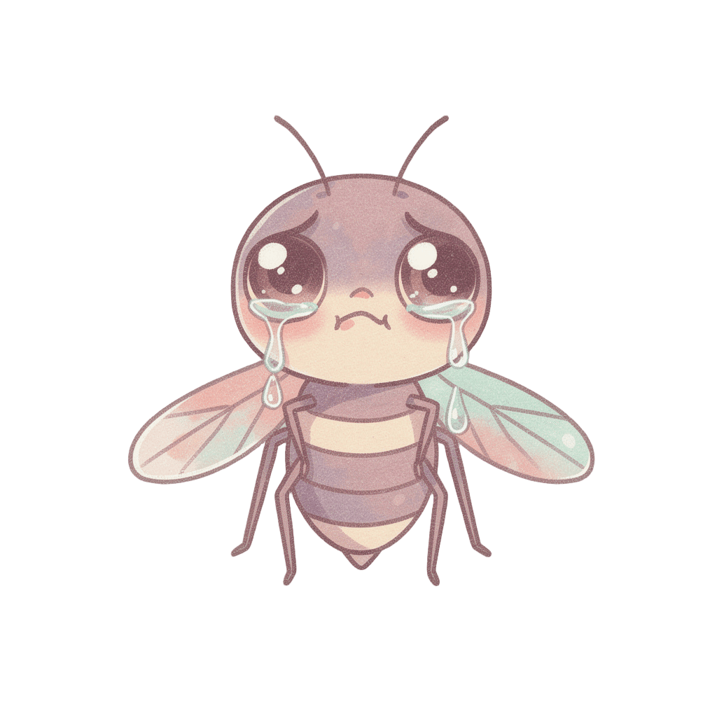 Mosquito — sad Mosquito Twitch emote — sad, Pastel style