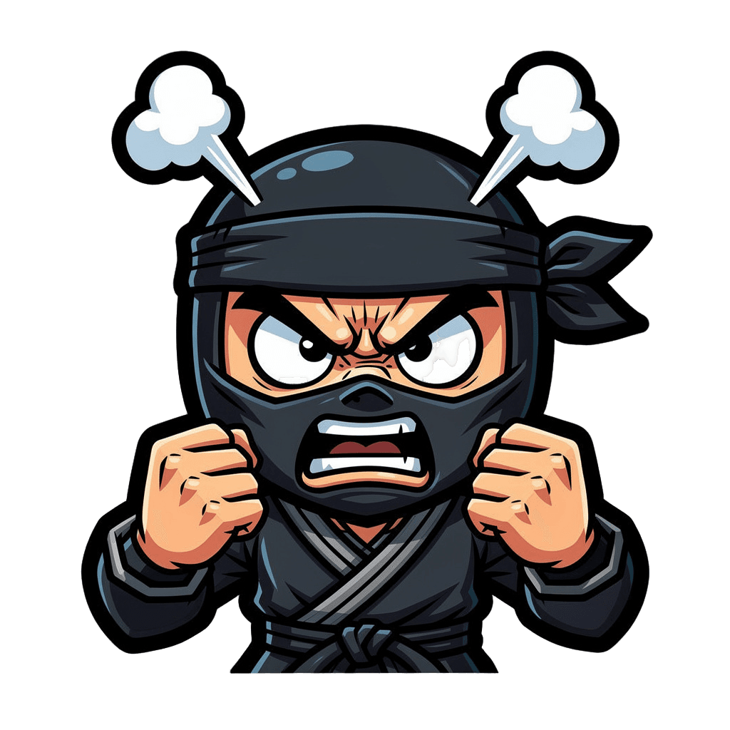 Ninja — angry Ninja Twitch emote — angry, Cartoon style