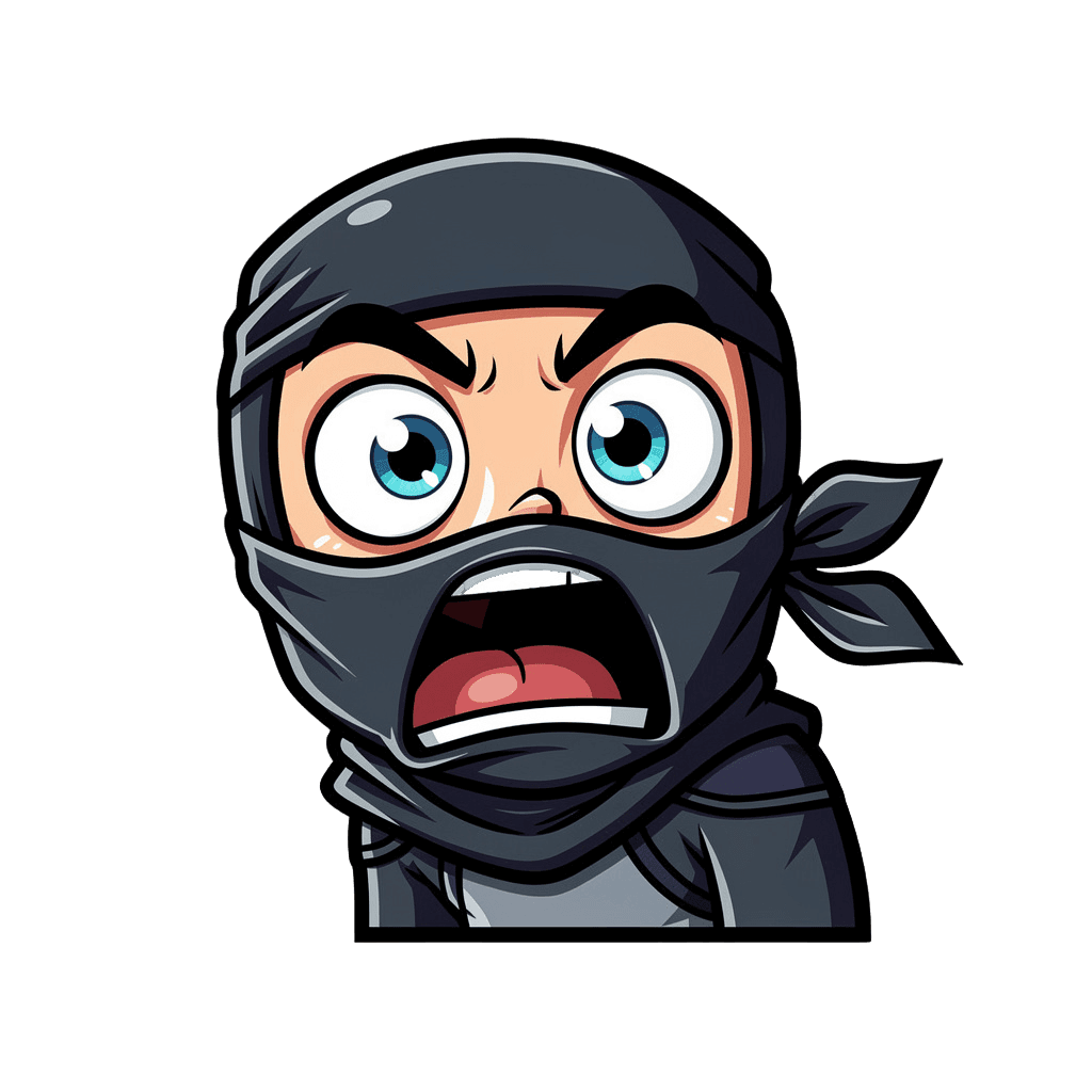Ninja — surprised Ninja Twitch emote — surprised, Cartoon style