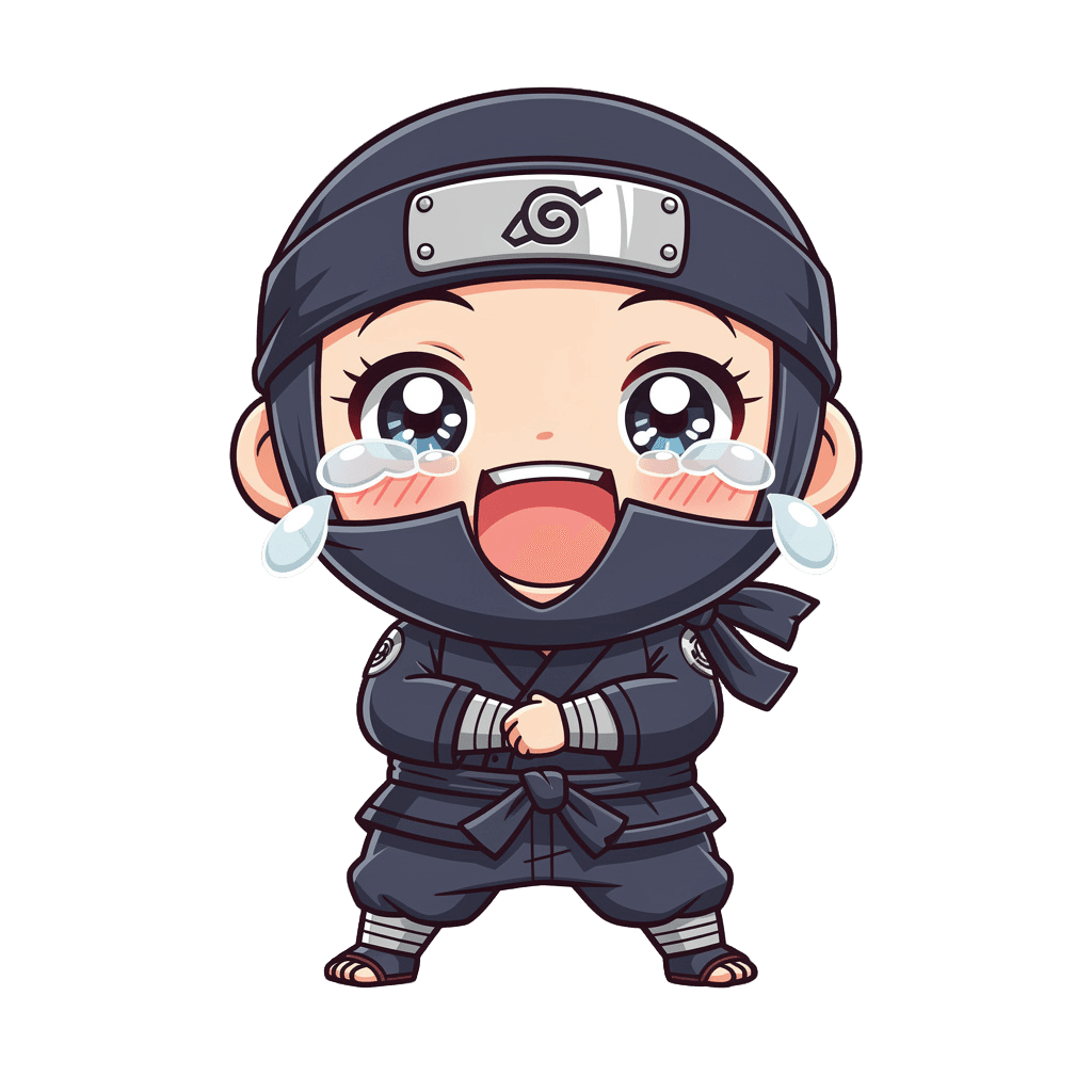 Ninja — laughing Ninja Twitch emote — laughing, Chibi style