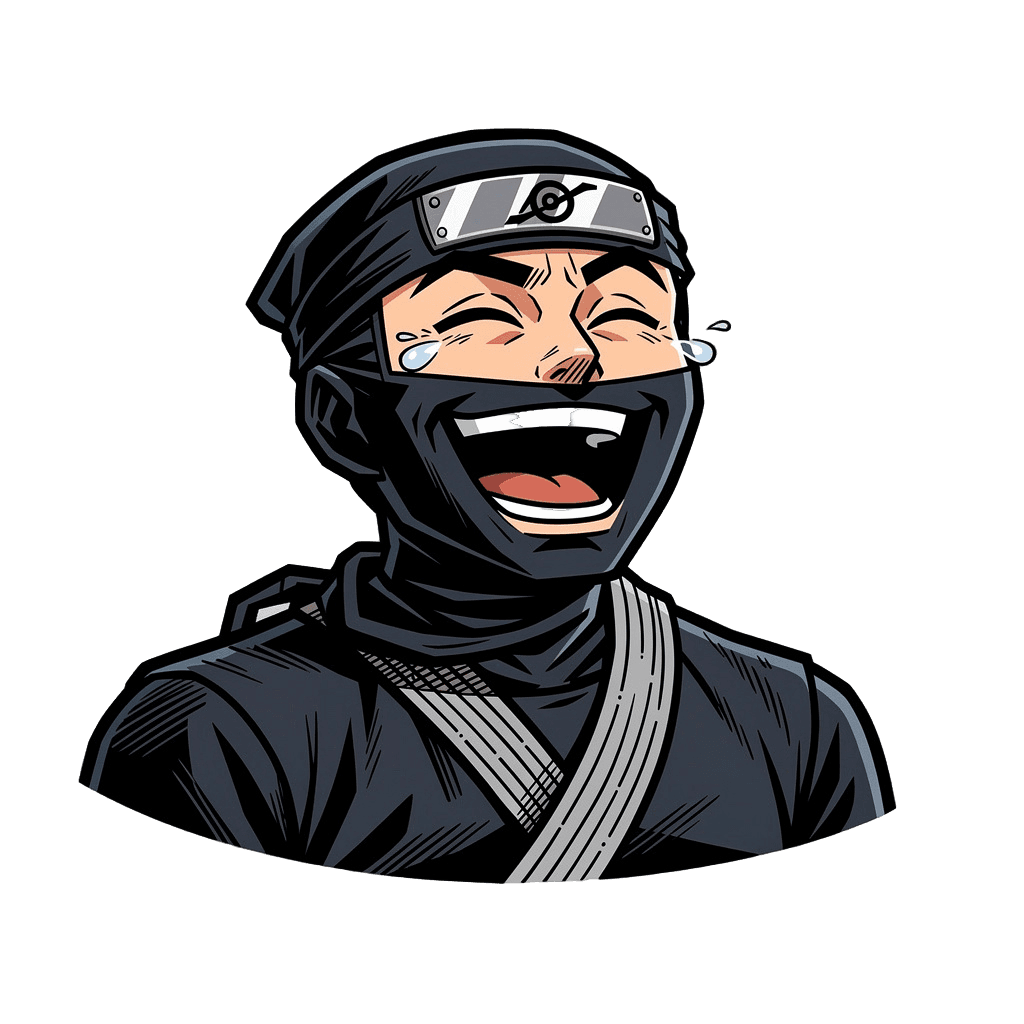 Ninja — laughing Ninja Twitch emote — laughing, Comic style