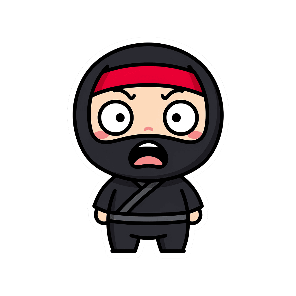 Ninja — surprised Ninja Twitch emote — surprised, Sticker style