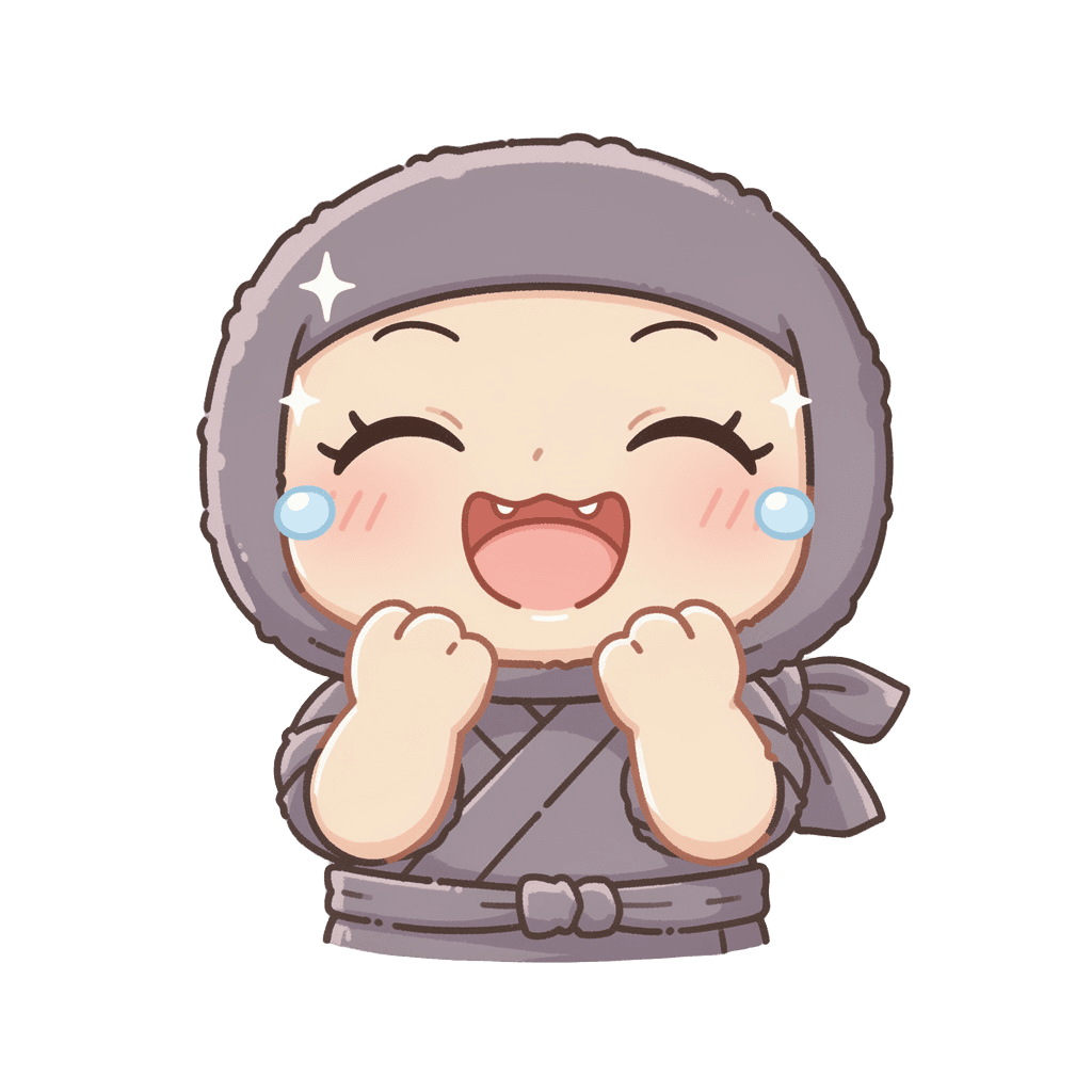 Ninja — laughing Ninja Twitch emote — laughing, Kawaii style