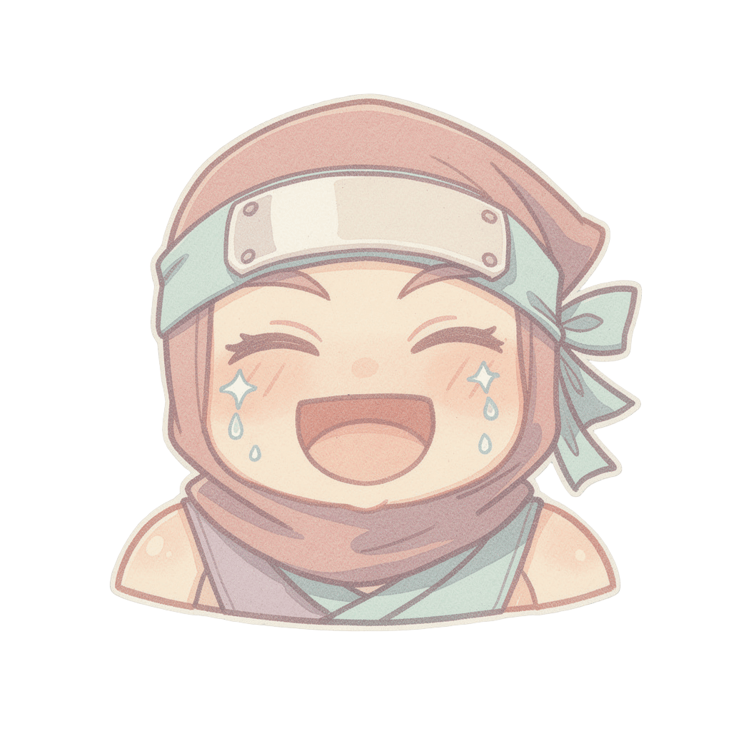 Ninja — laughing Ninja Twitch emote — laughing, Pastel style