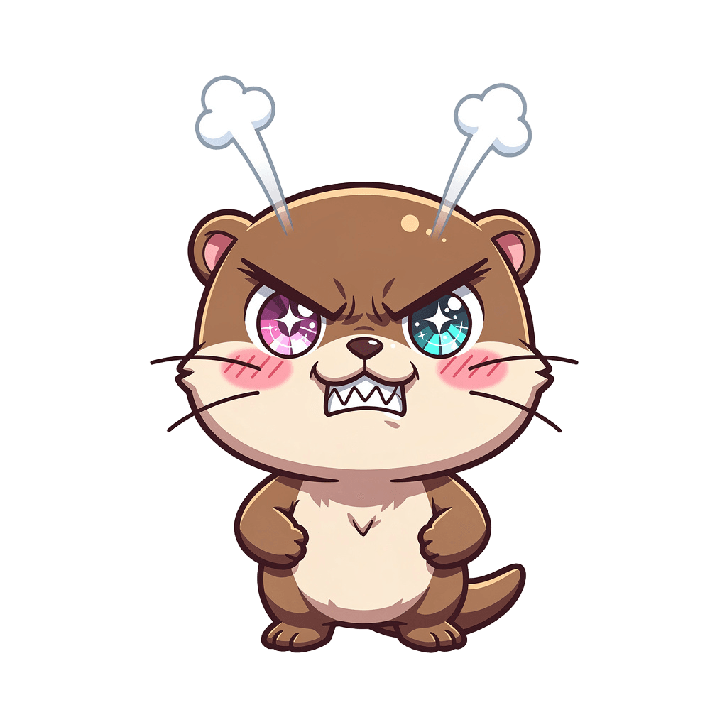 Otter — angry Otter Twitch emote — angry, Anime style