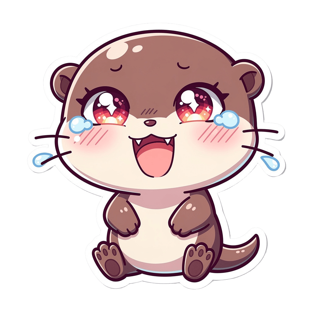 Otter — laughing Otter Twitch emote — laughing, Anime style