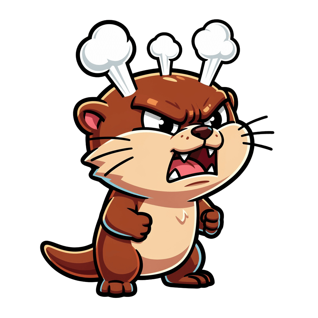 Otter — angry Otter Twitch emote — angry, Cartoon style