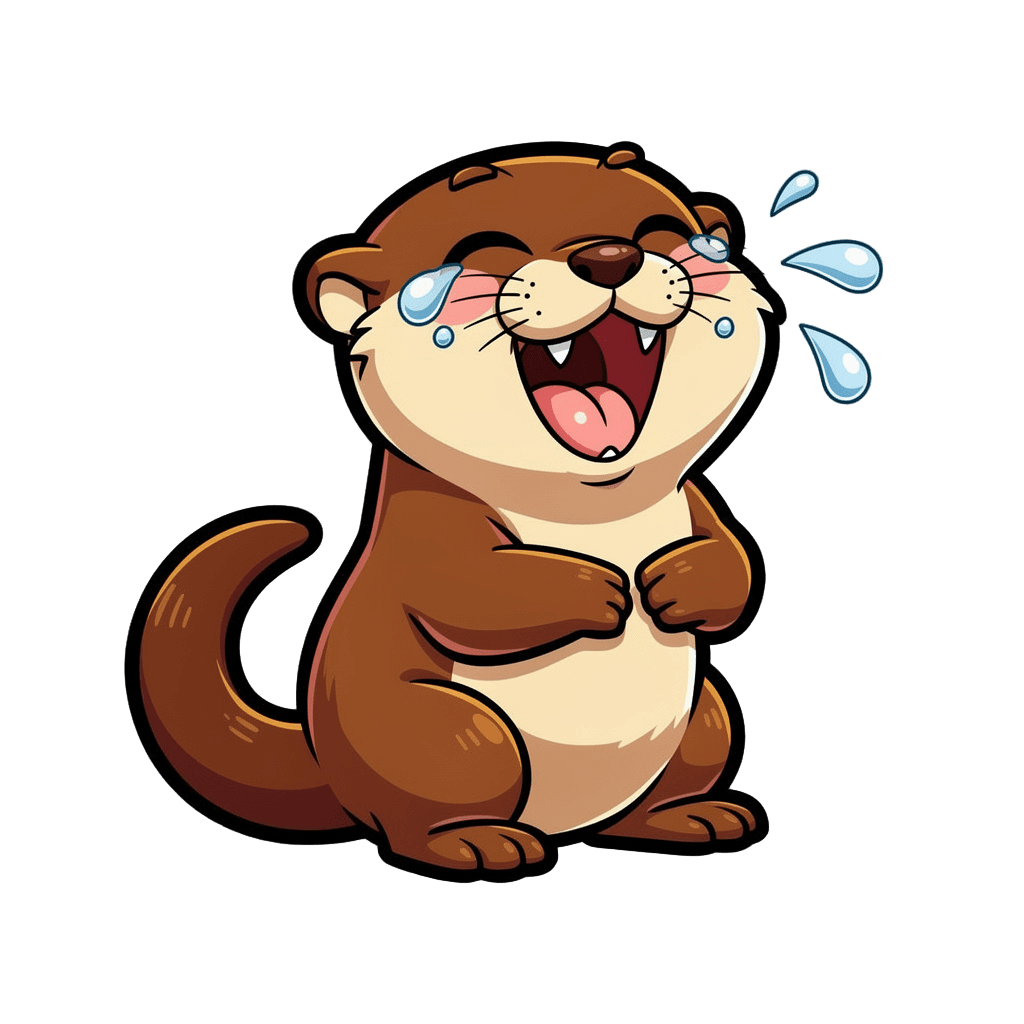 Otter — laughing Otter Twitch emote — laughing, Cartoon style