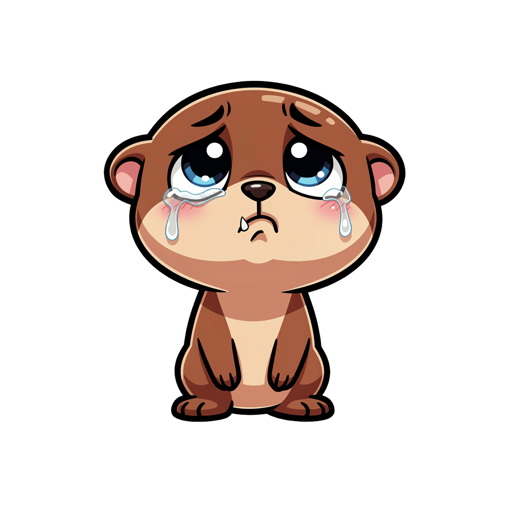 Otter — sad Otter Twitch emote — sad, Cartoon style