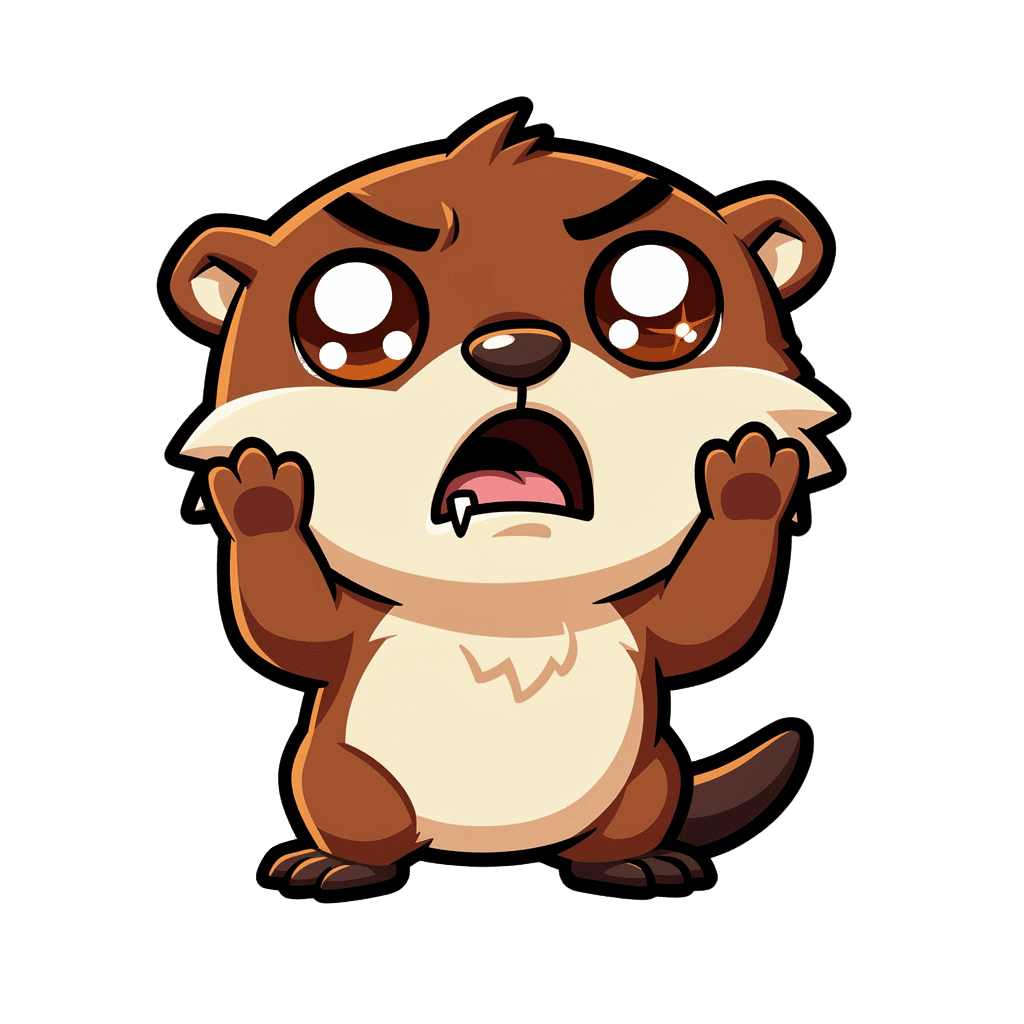 Otter — surprised Otter Twitch emote — surprised, Cartoon style