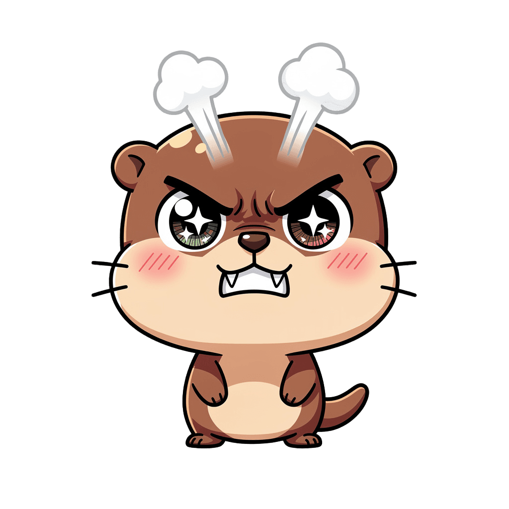 Otter — angry Otter Twitch emote — angry, Chibi style