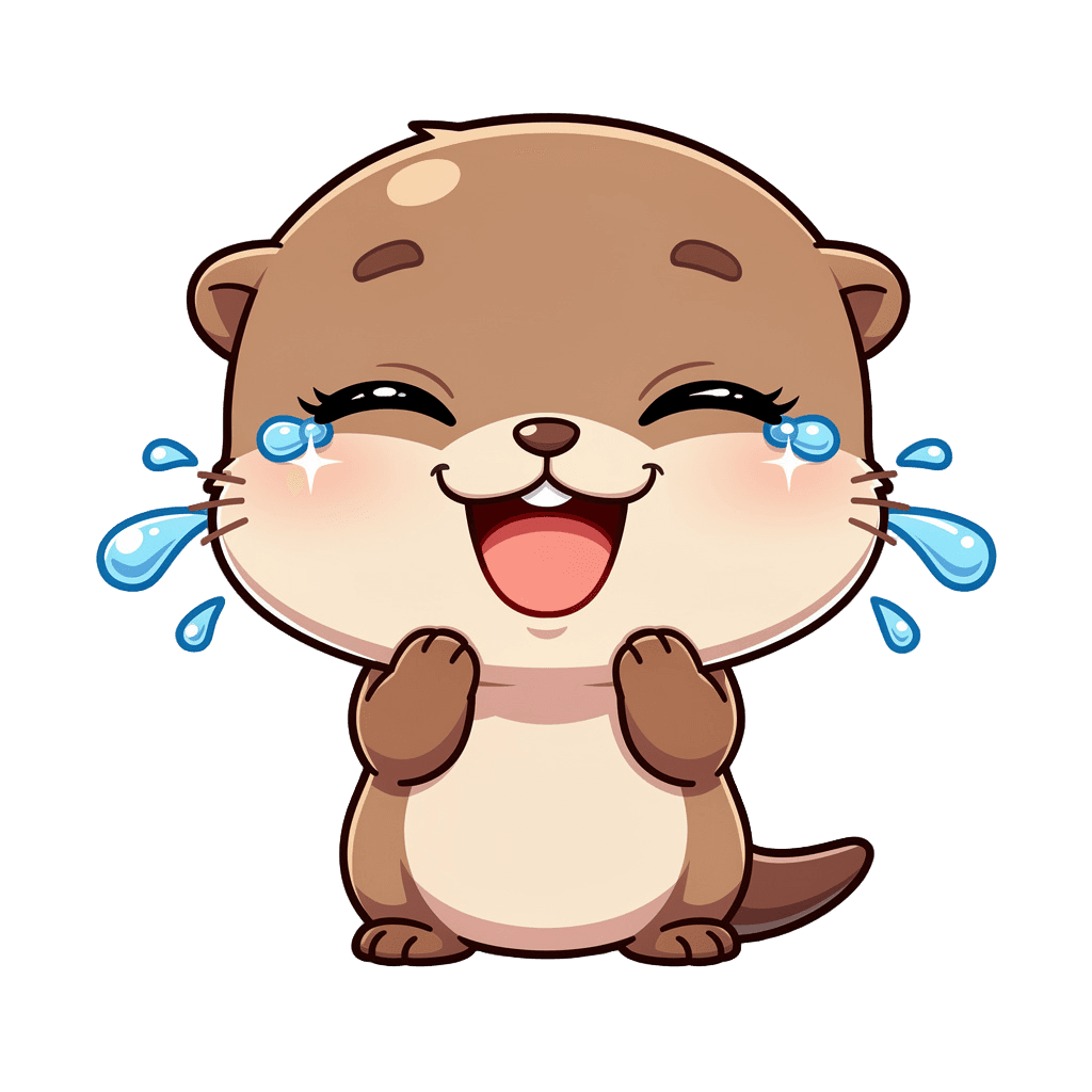 Otter — laughing Otter Twitch emote — laughing, Chibi style