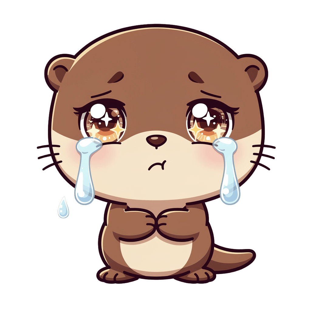 Otter — sad Otter Twitch emote — sad, Chibi style