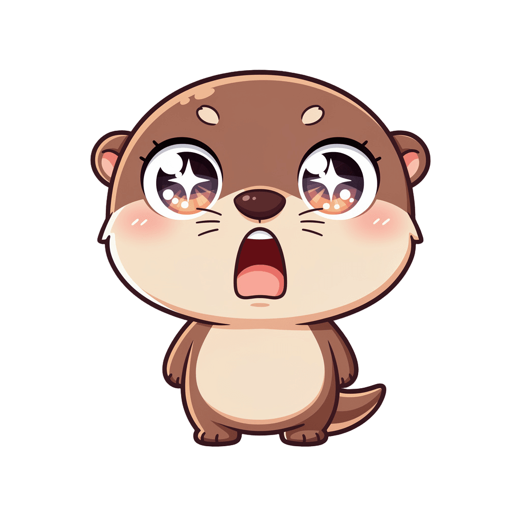 Otter — surprised Otter Twitch emote — surprised, Chibi style