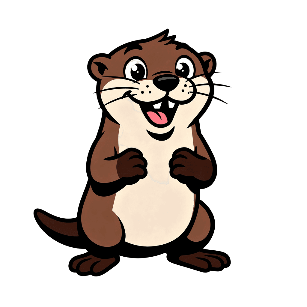 Otter — happy Otter Twitch emote — happy, Comic style