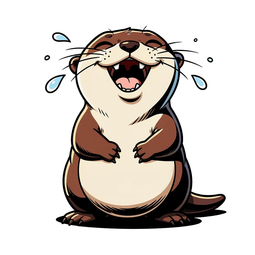 Otter — laughing Otter Twitch emote — laughing, Comic style