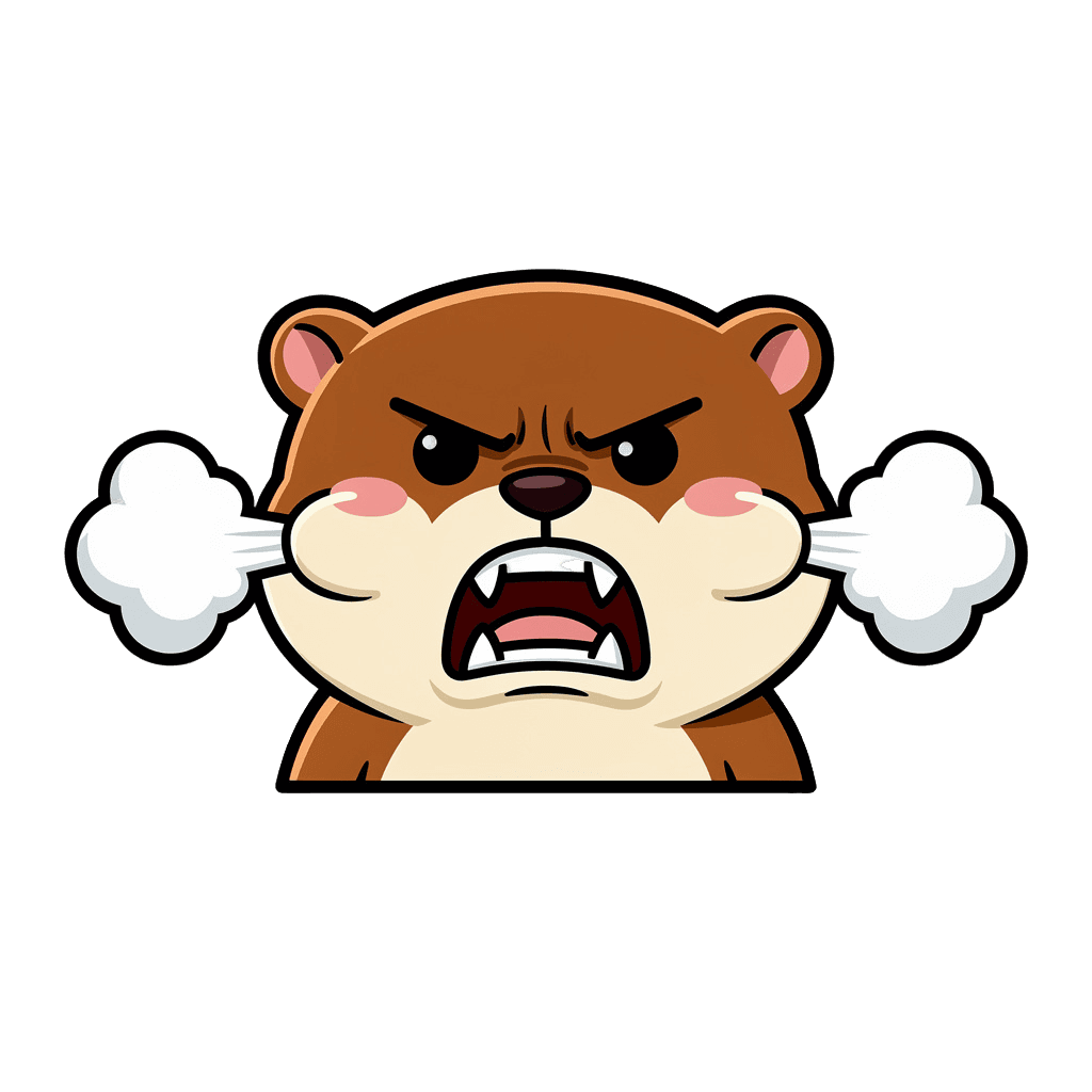 Otter — angry Otter Twitch emote — angry, Sticker style