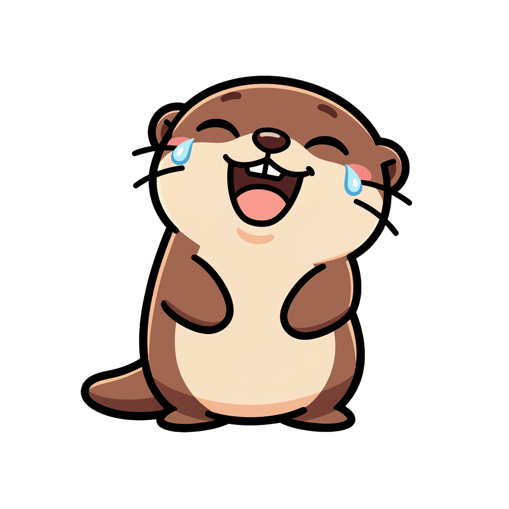 Otter — laughing Otter Twitch emote — laughing, Sticker style