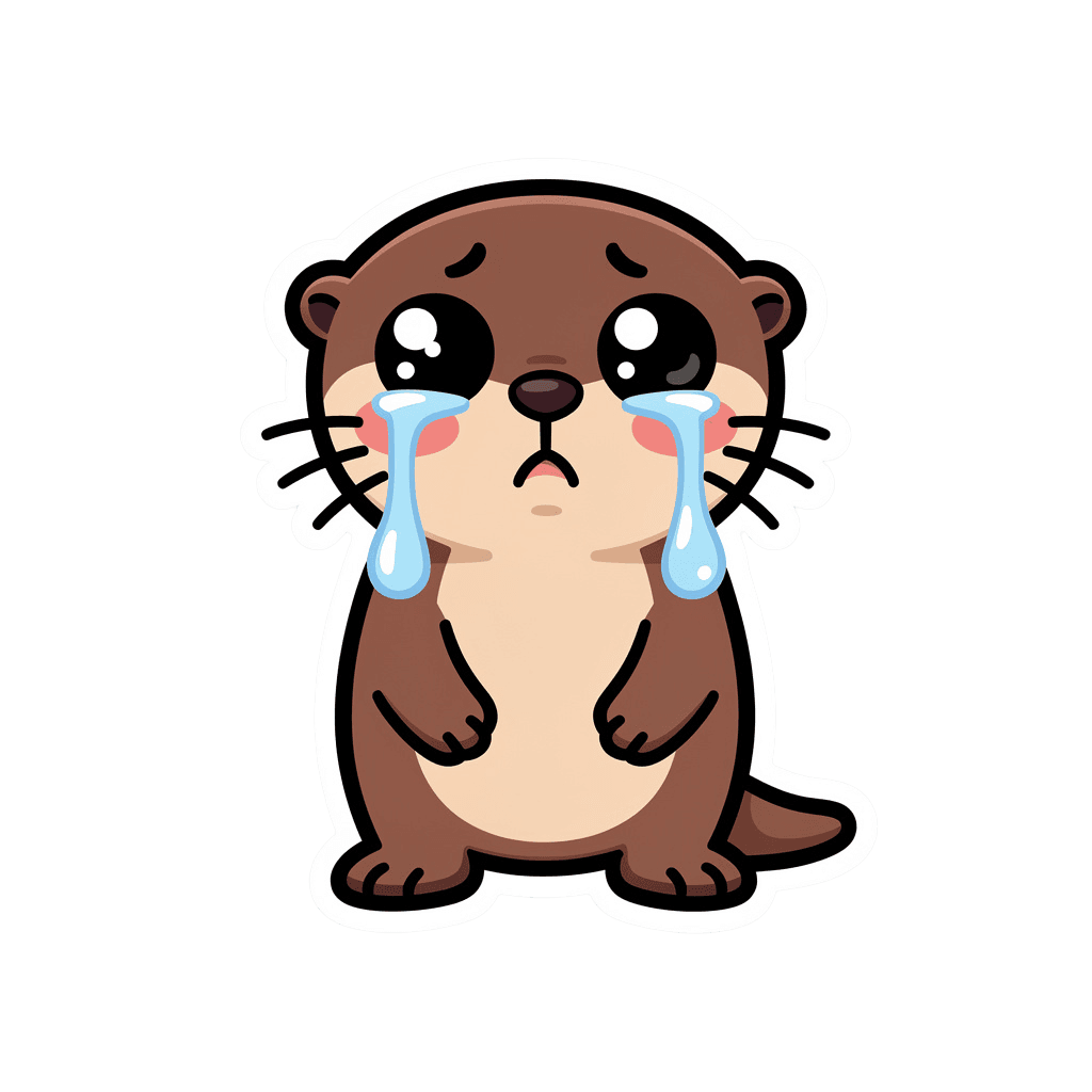 Otter — sad Otter Twitch emote — sad, Sticker style
