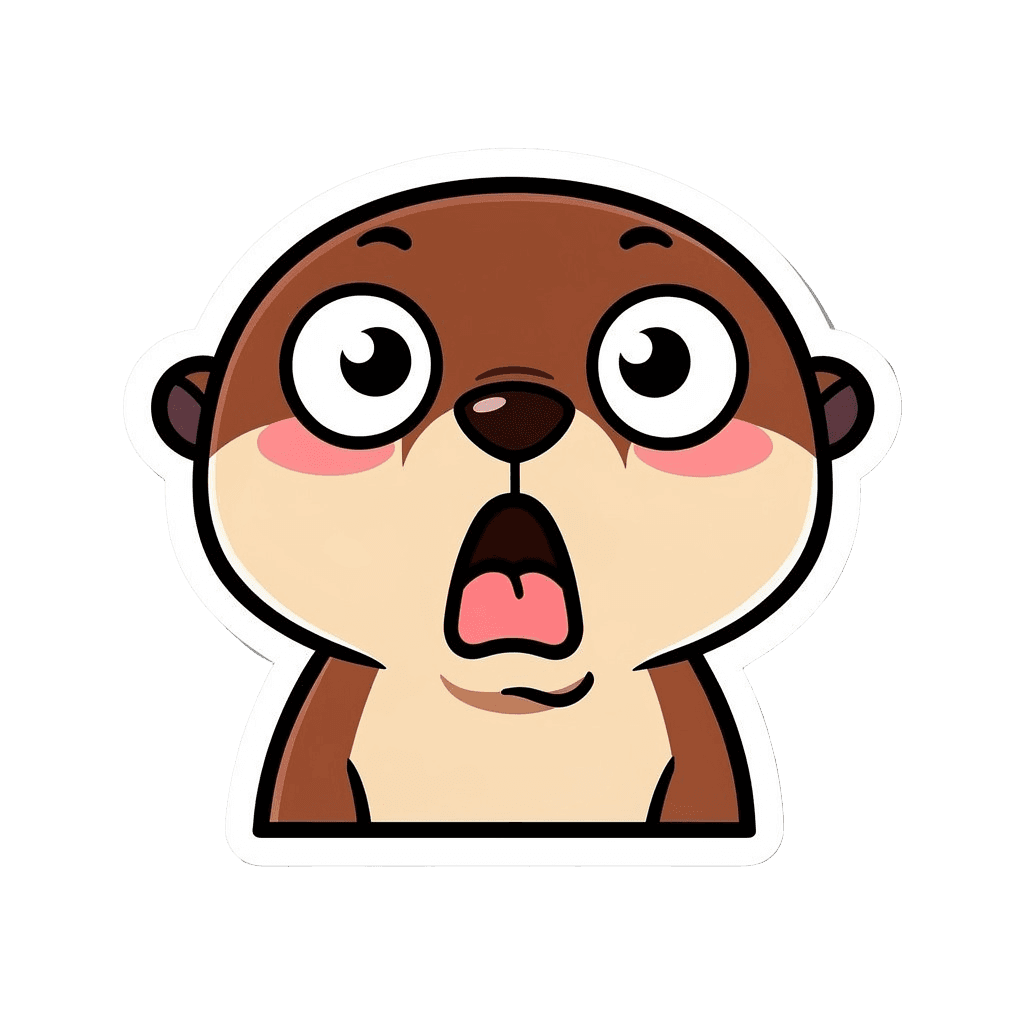 Otter — surprised Otter Twitch emote — surprised, Sticker style