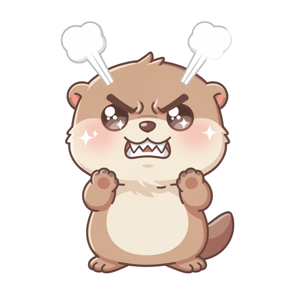 Otter — angry Otter Twitch emote — angry, Kawaii style