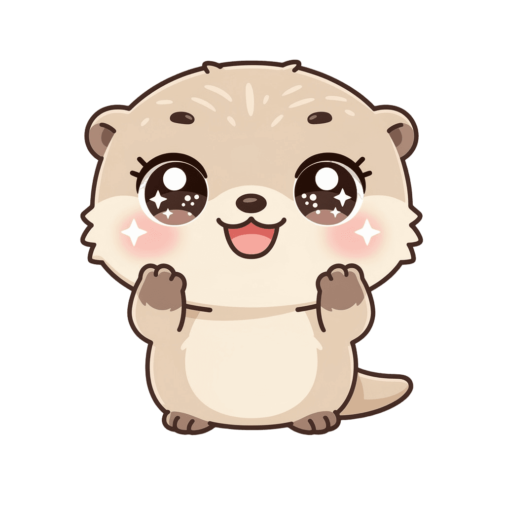 Otter — happy Otter Twitch emote — happy, Kawaii style