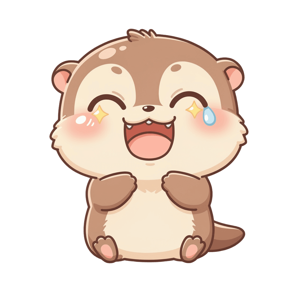 Otter — laughing Otter Twitch emote — laughing, Kawaii style