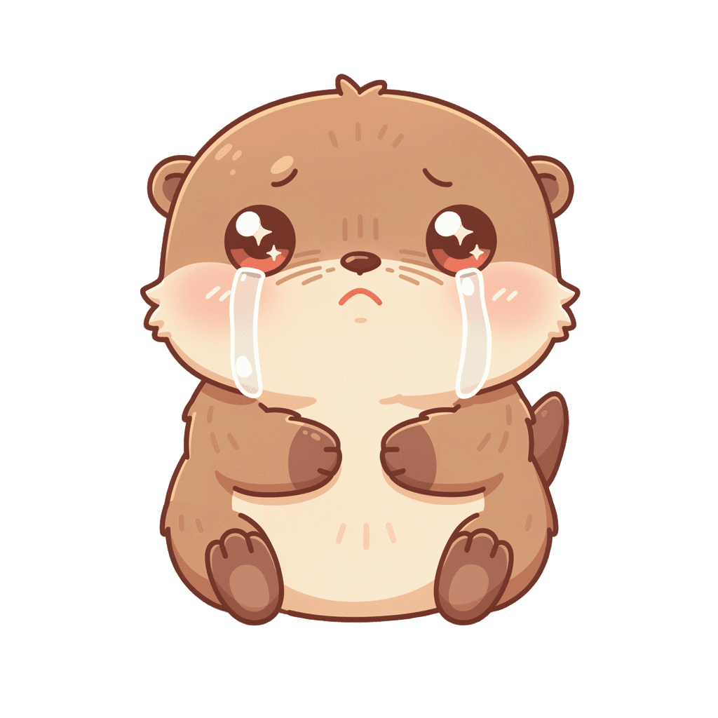 Otter — sad Otter Twitch emote — sad, Kawaii style