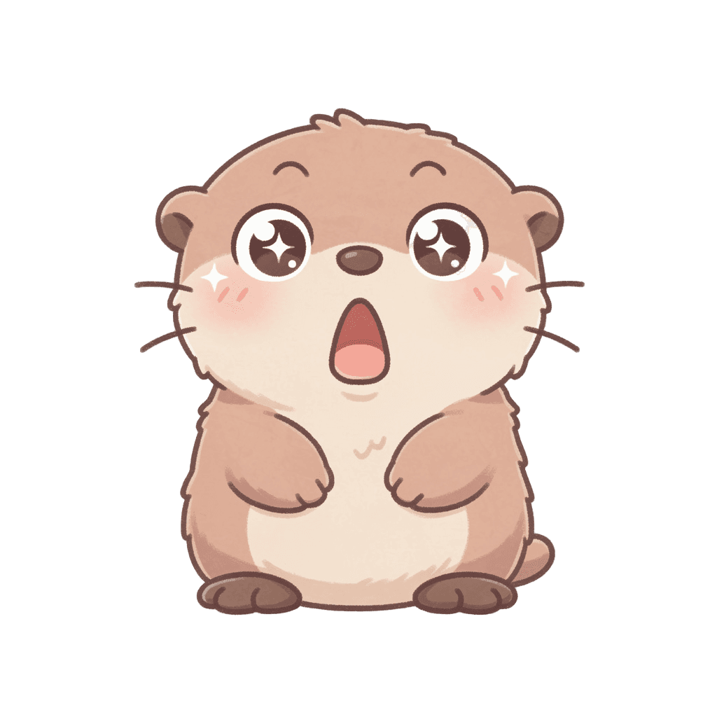 Otter — surprised Otter Twitch emote — surprised, Kawaii style
