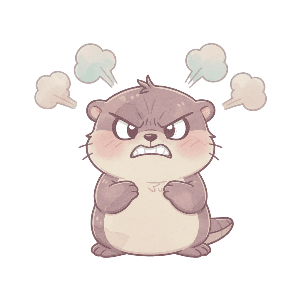 Otter — angry Otter Twitch emote — angry, Pastel style