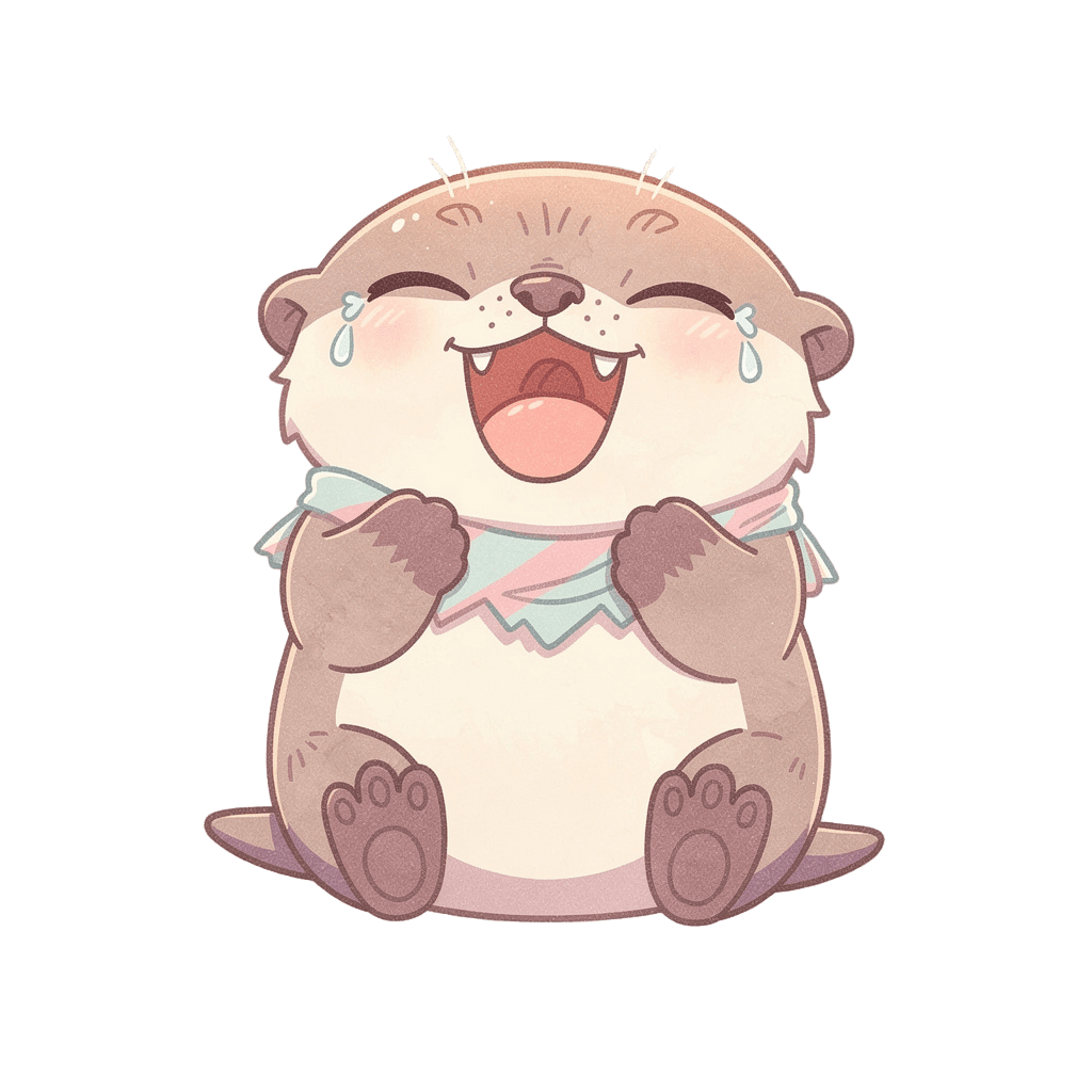 Otter — laughing Otter Twitch emote — laughing, Pastel style