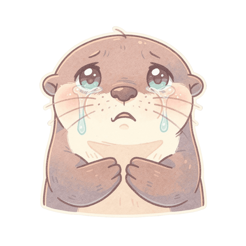 Otter — sad Otter Twitch emote — sad, Pastel style