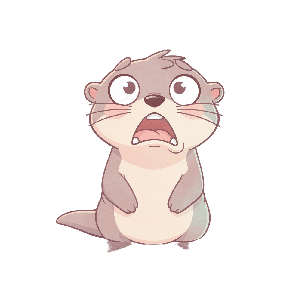Otter — surprised Otter Twitch emote — surprised, Pastel style