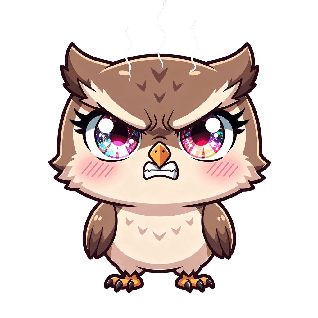 Owl — angry Owl Twitch emote — angry, Anime style
