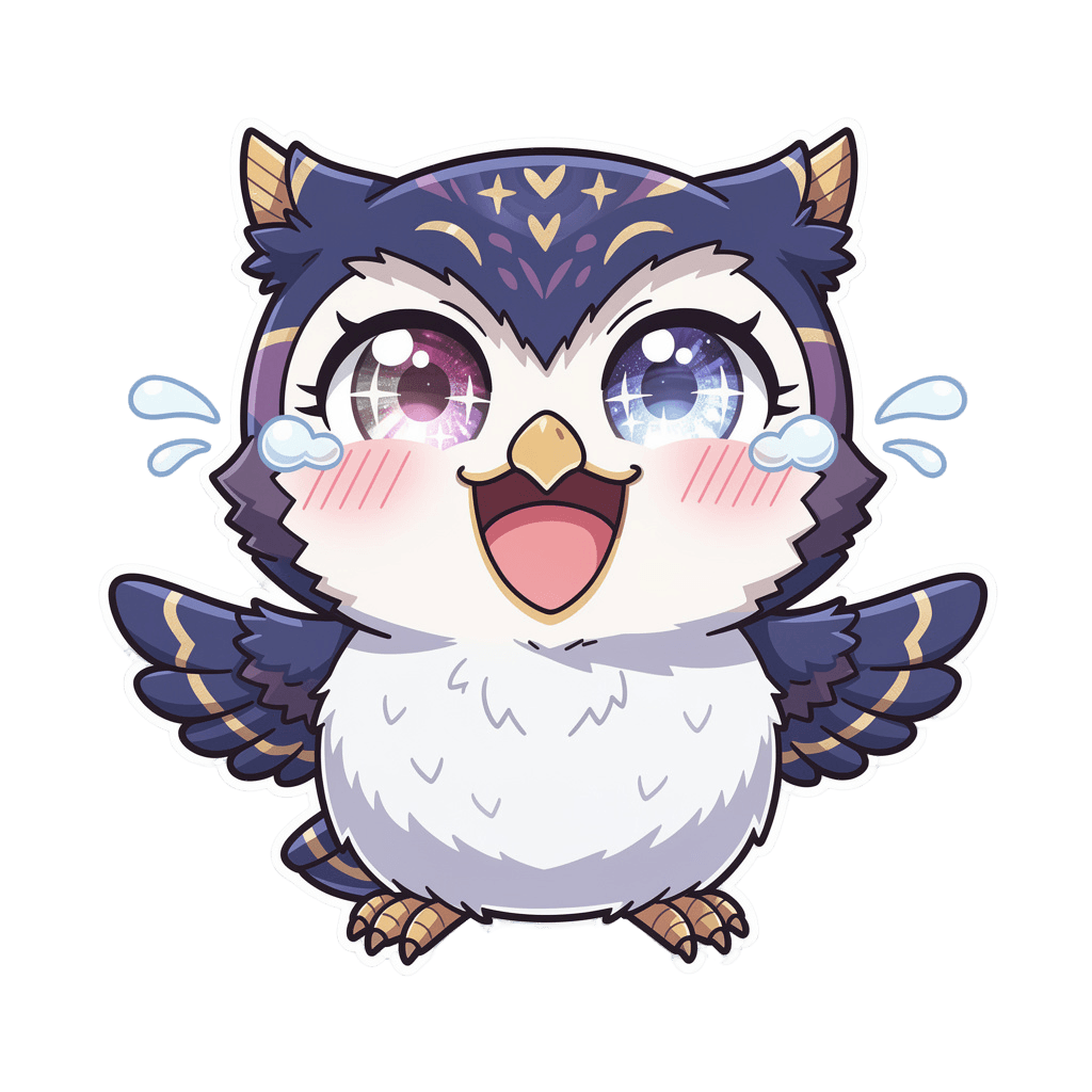 Owl — laughing Owl Twitch emote — laughing, Anime style