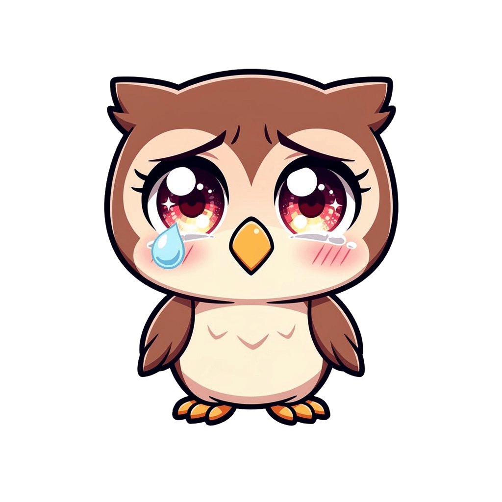 Owl — sad Owl Twitch emote — sad, Anime style