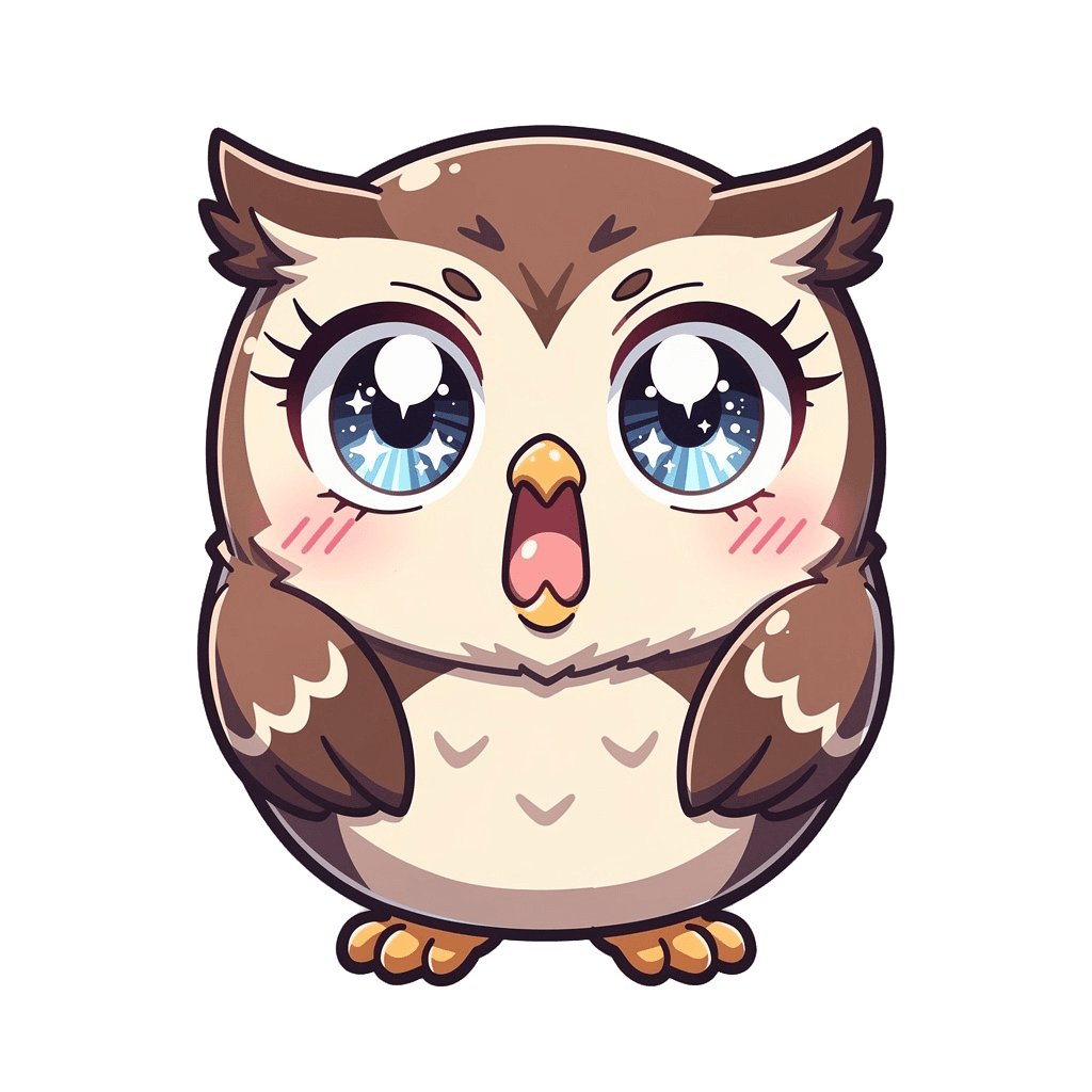 Owl — surprised Owl Twitch emote — surprised, Anime style