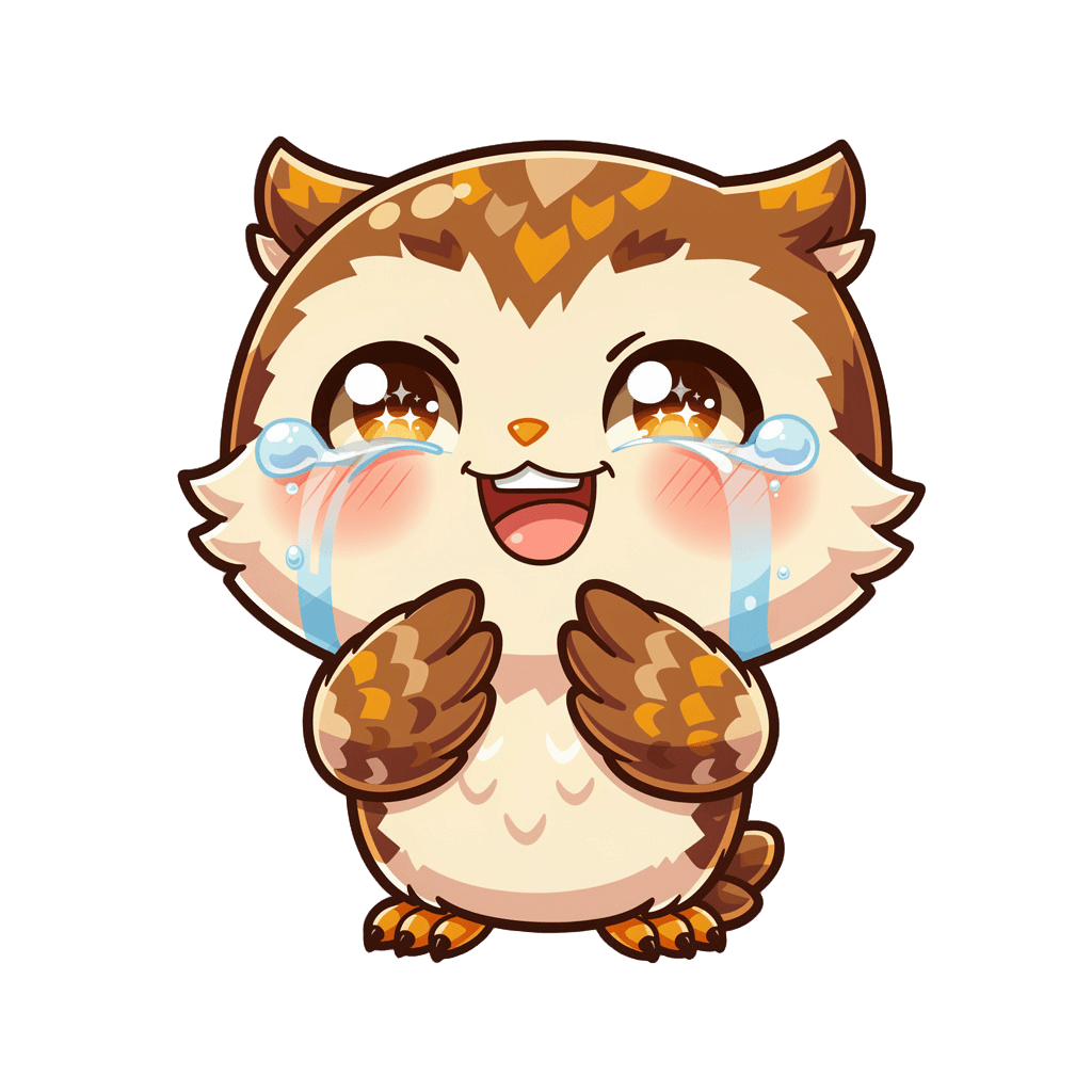 Owl — laughing Owl Twitch emote — laughing, Chibi style