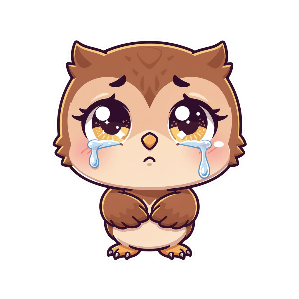 Owl — sad Owl Twitch emote — sad, Chibi style