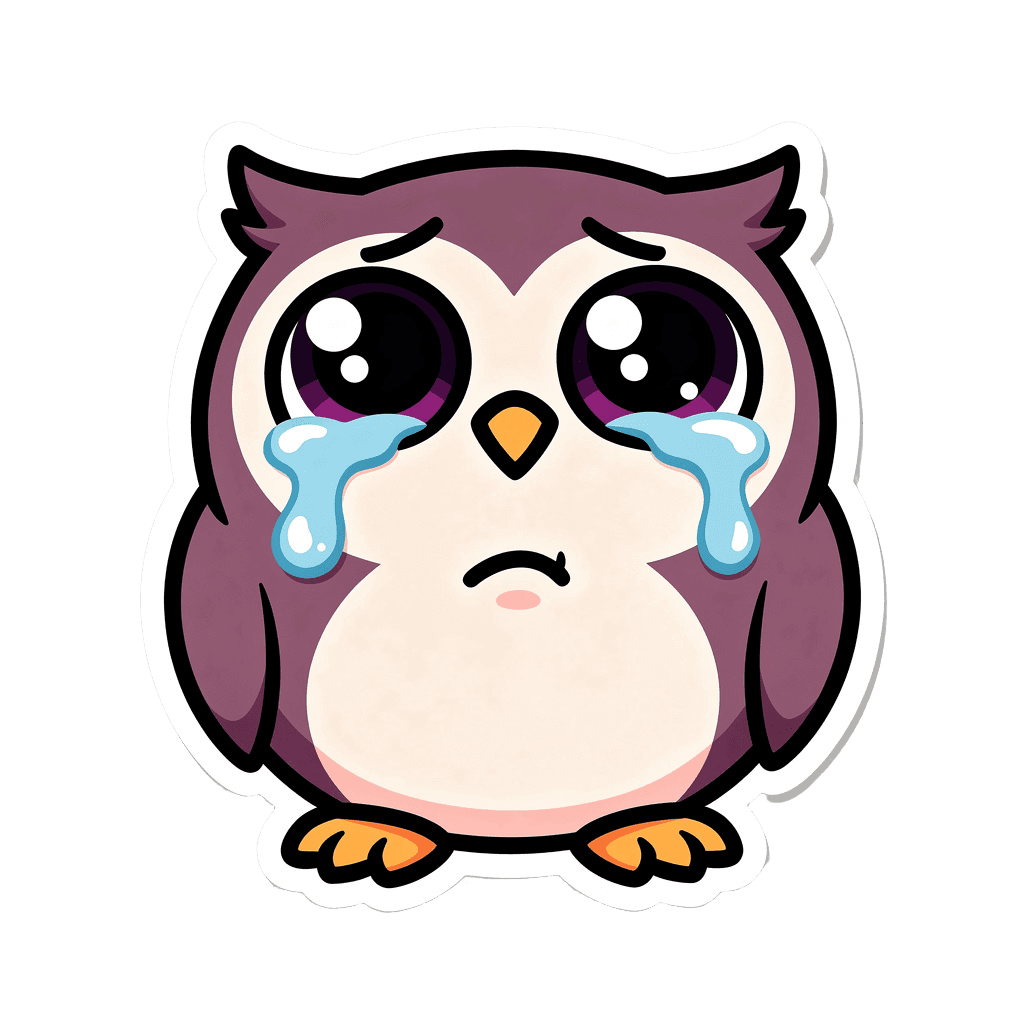 Owl — sad Owl Twitch emote — sad, Sticker style