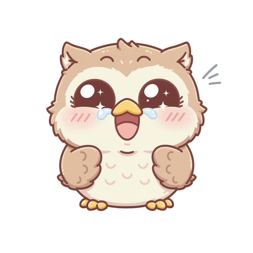 Owl — laughing Owl Twitch emote — laughing, Kawaii style