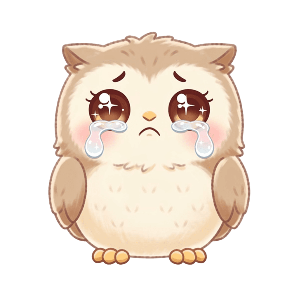 Owl — sad Owl Twitch emote — sad, Kawaii style